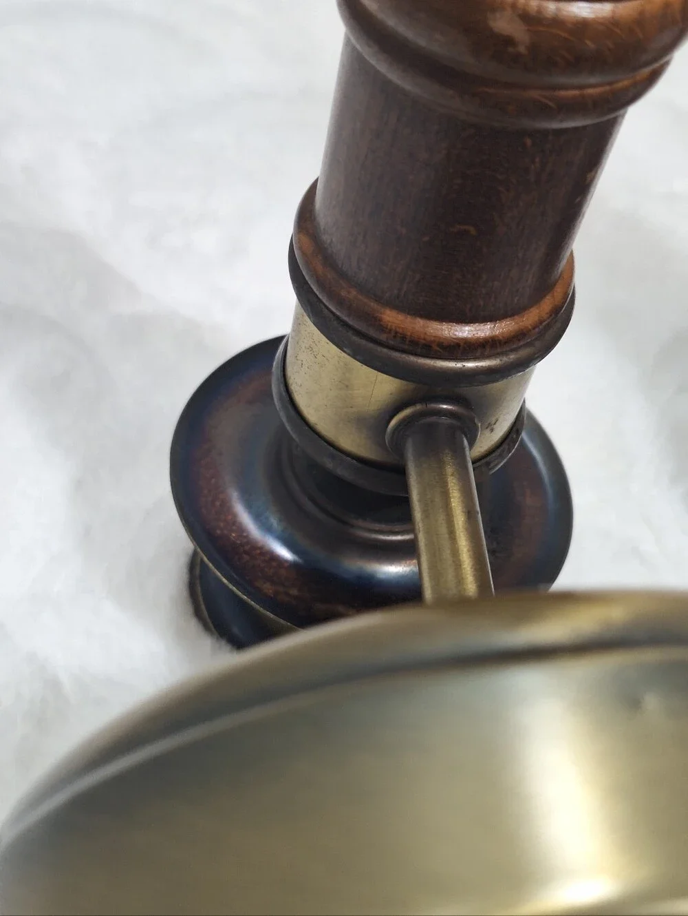 Vtg Set Of 2 Homco Wood & Antique Brass Tone Wall Sconces Candlestick Holders
